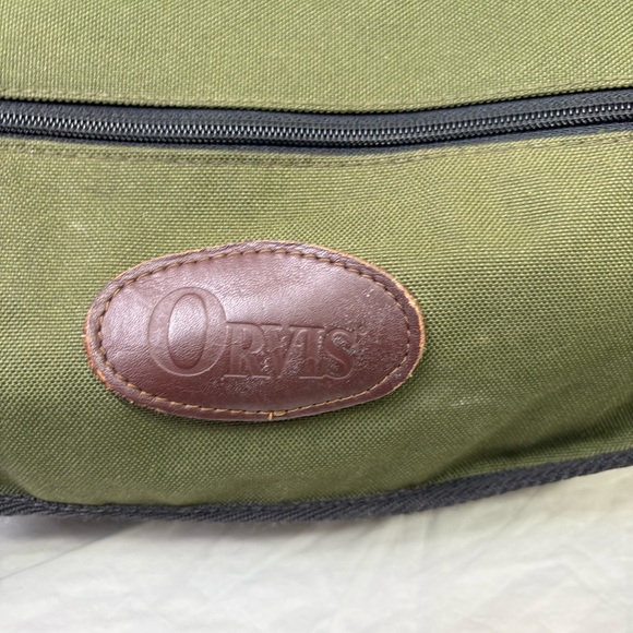 ORVIS Large Canvas Leather Duffel Duffle Bag *flaw* - Picture 2 of 16